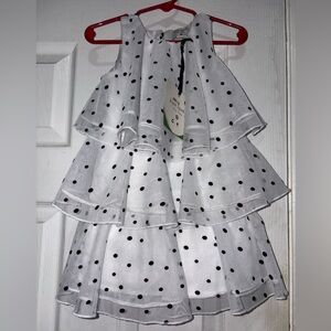 kate spade White with Black Polka Dot Toddler Dress NWT